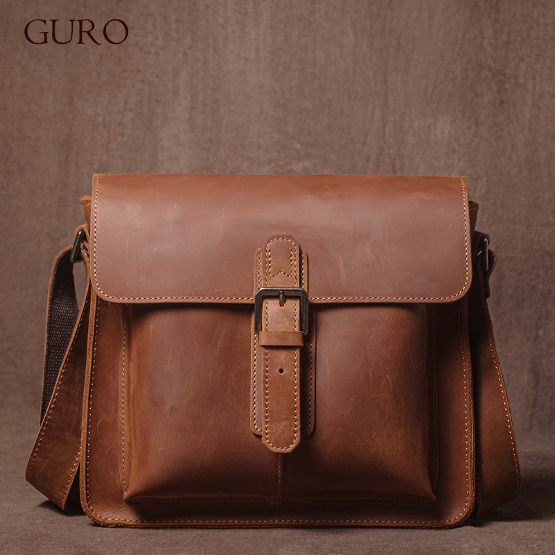 Vintage Fashion Boutique - GURO Luxury Brand Genuine Leather Shoulder