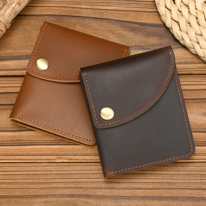 Vintage Fashion Postcards - Vintage Crazy Horse Leather Men Wallet