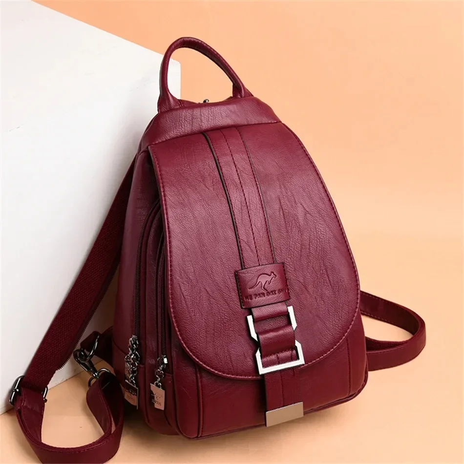 Vintage Fashion Boutique - Multifunctional Women Leather Backpacks Vintage Backpack