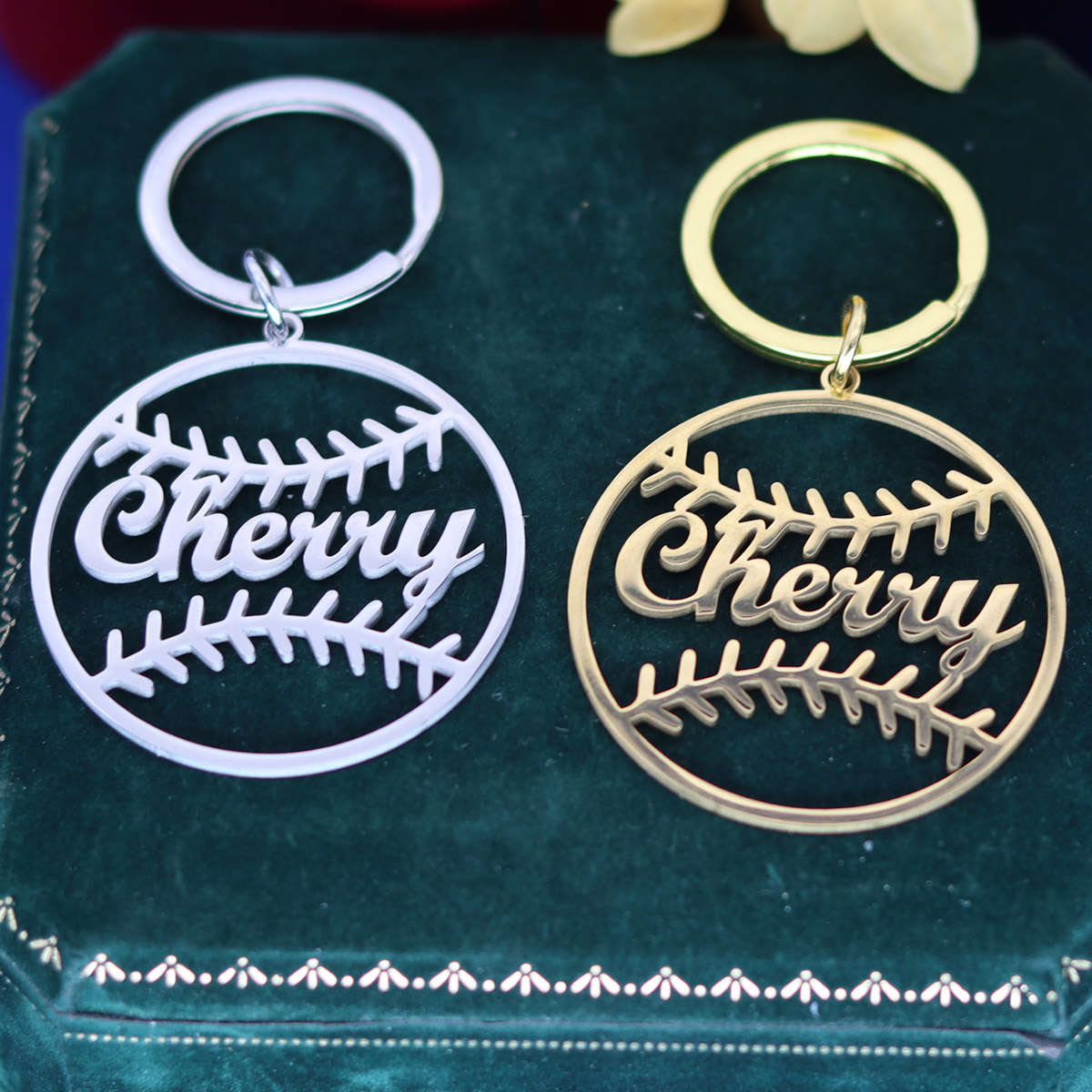 Vintage Fashion Names - Custom Name Ball Keychain Personalized Stainless