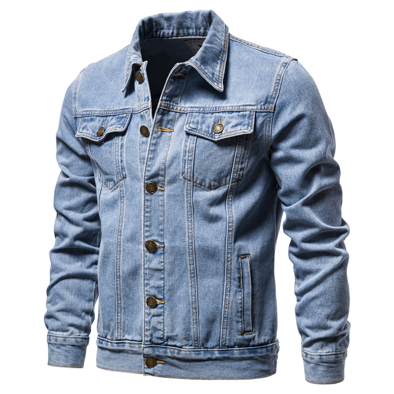 Vintage Fashion Jacket - 2025 Autumn Men Solid Denim Jackets