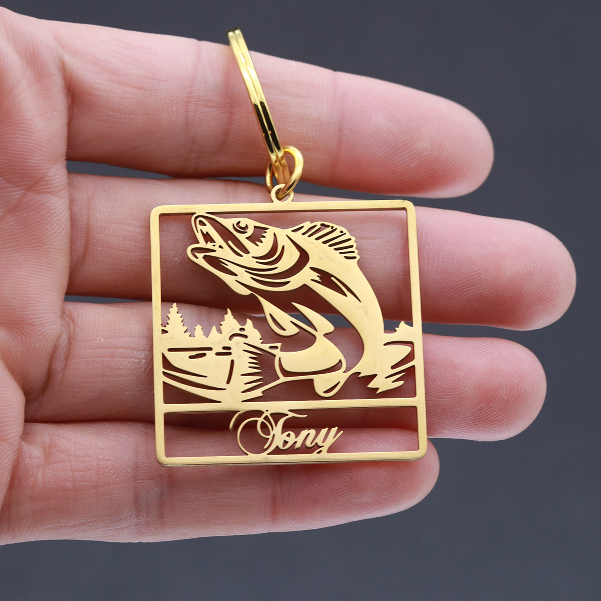 Custom Name Fish Keychain Pers - Vintage Fashion Names 评论和价格