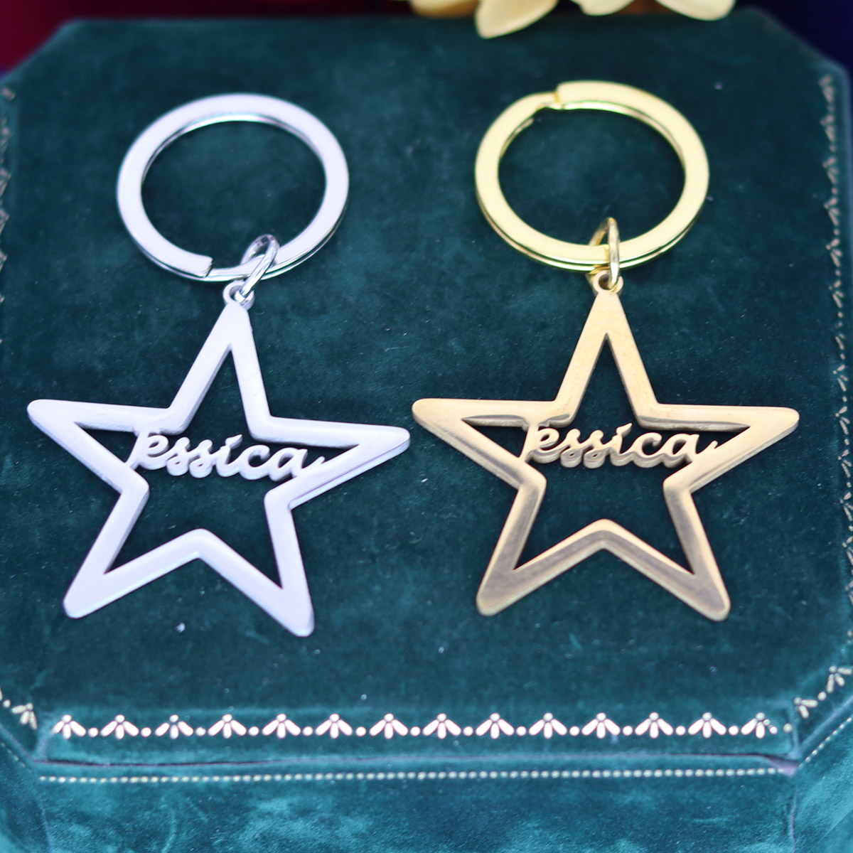 Custom Name Star Keychain Pers - Vintage Fashion Names 评论和价格