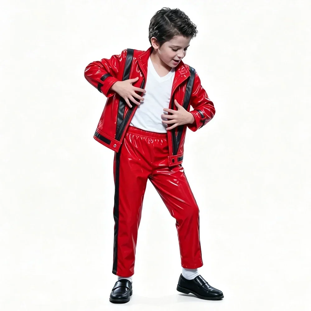 Boys Michael Red Leather Jacke - Vintage Fashion Jacket 评论和价格