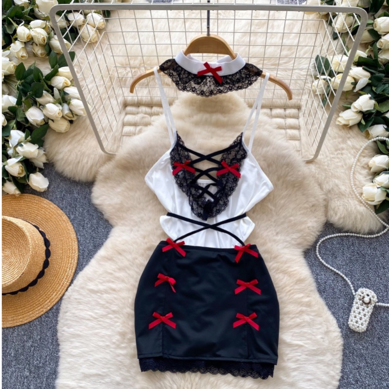 Women 2 Piece Sets Hollow Back - Vintage Fashion Ai 评论和价格
