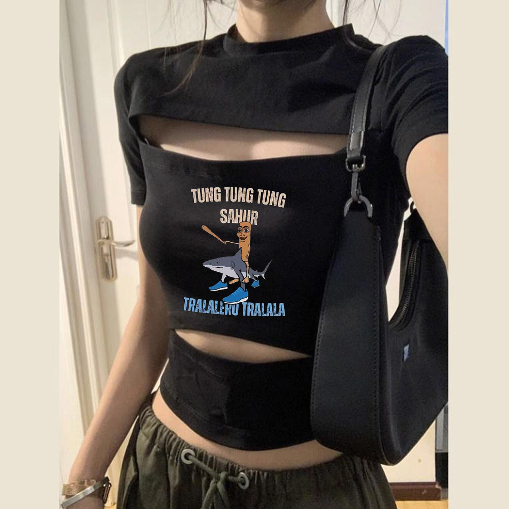 Tung Tung Sahur crop top women - Vintage Fashion For Sale 评论和价格