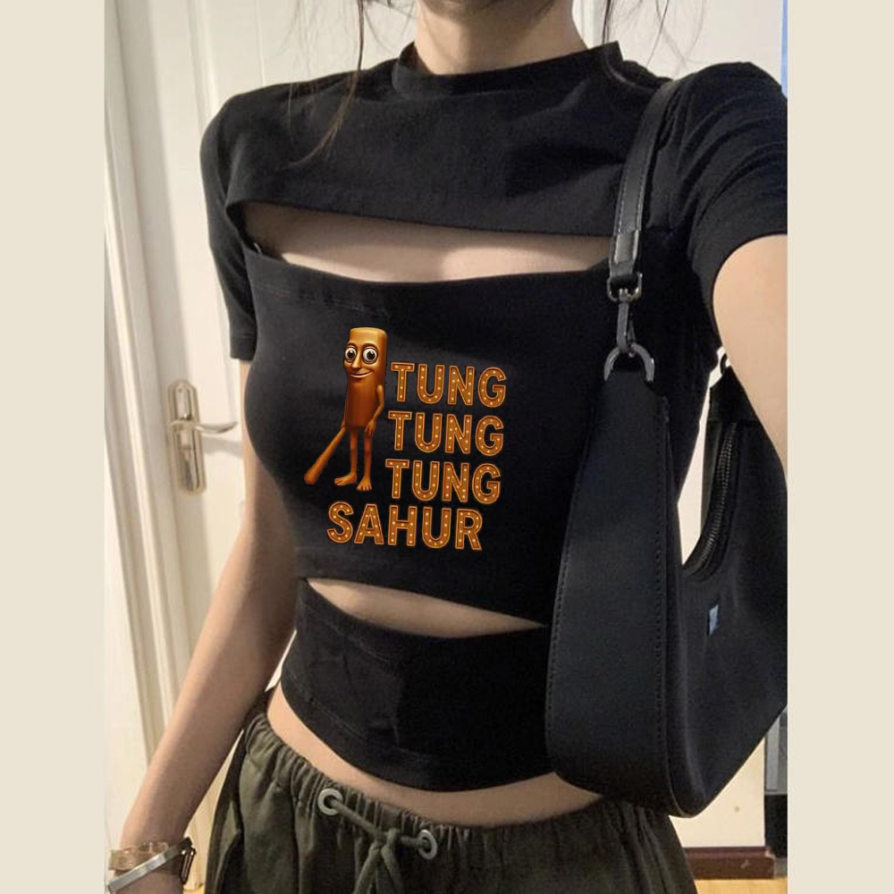 Tung Tung Sahur crop top women - Vintage Fashion For Sale 评论和价格