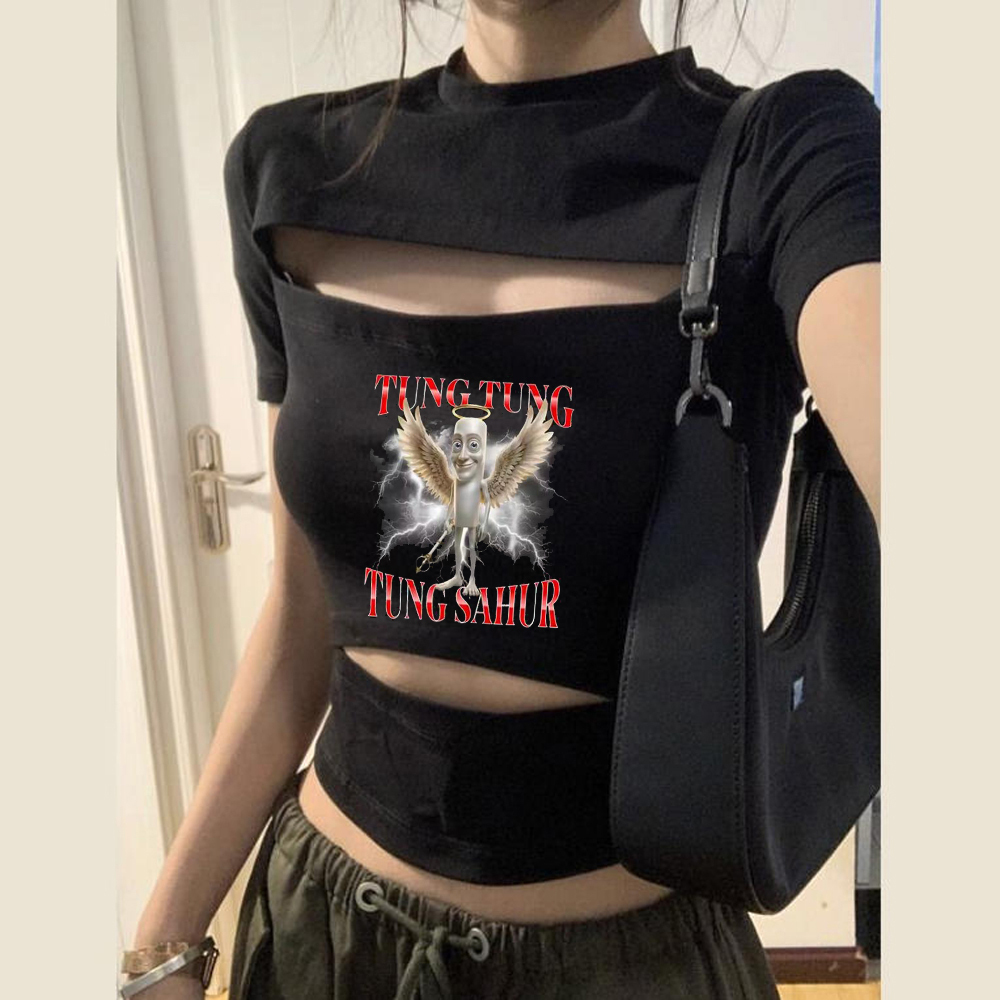 Tung Tung Sahur crop top women - Vintage Fashion For Sale 评论和价格