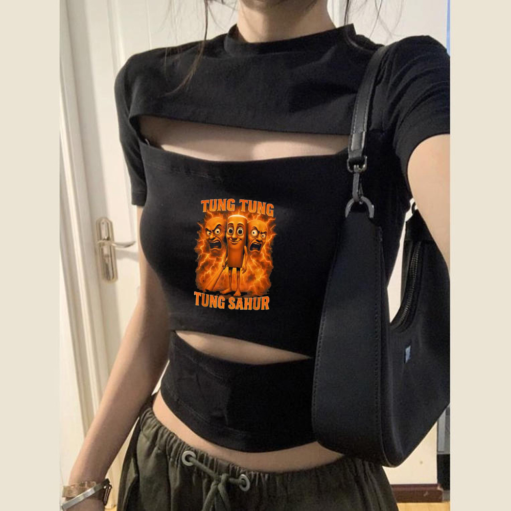 Tung Tung Sahur crop top women - Vintage Fashion For Sale 评论和价格