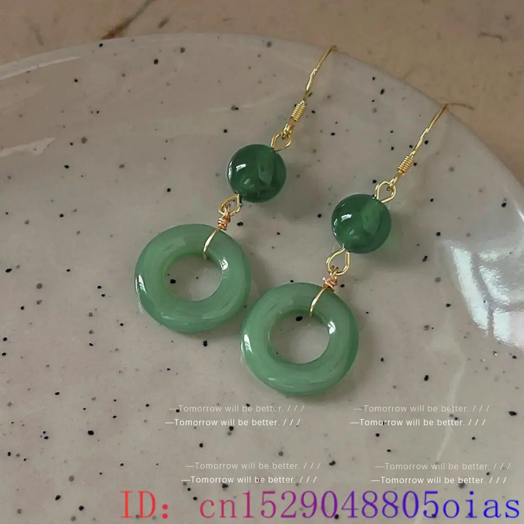Green Real Jade Ring Earrings  - Vintage Fashion Rings 评论和价格