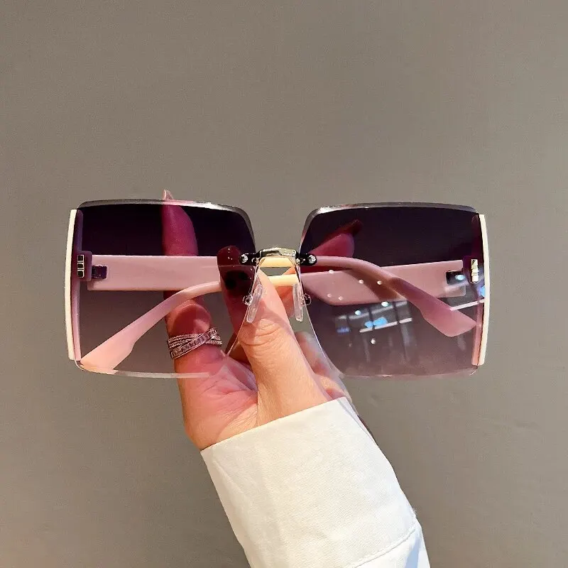 New Square Frameless Retro Sun - Vintage Fashion Trends 评论和价格