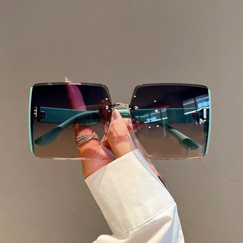New Square Frameless Retro Sun - Vintage Fashion Trends 评论和价格