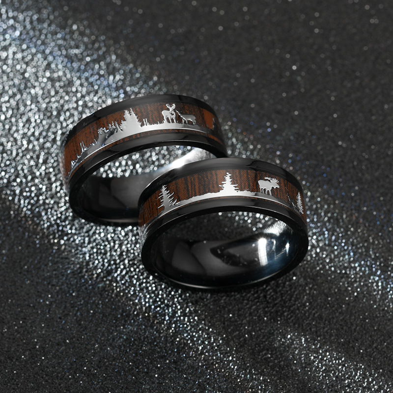 Black Inlaid Wood Grain Elk Ch - Vintage Fashion Names 评论和价格