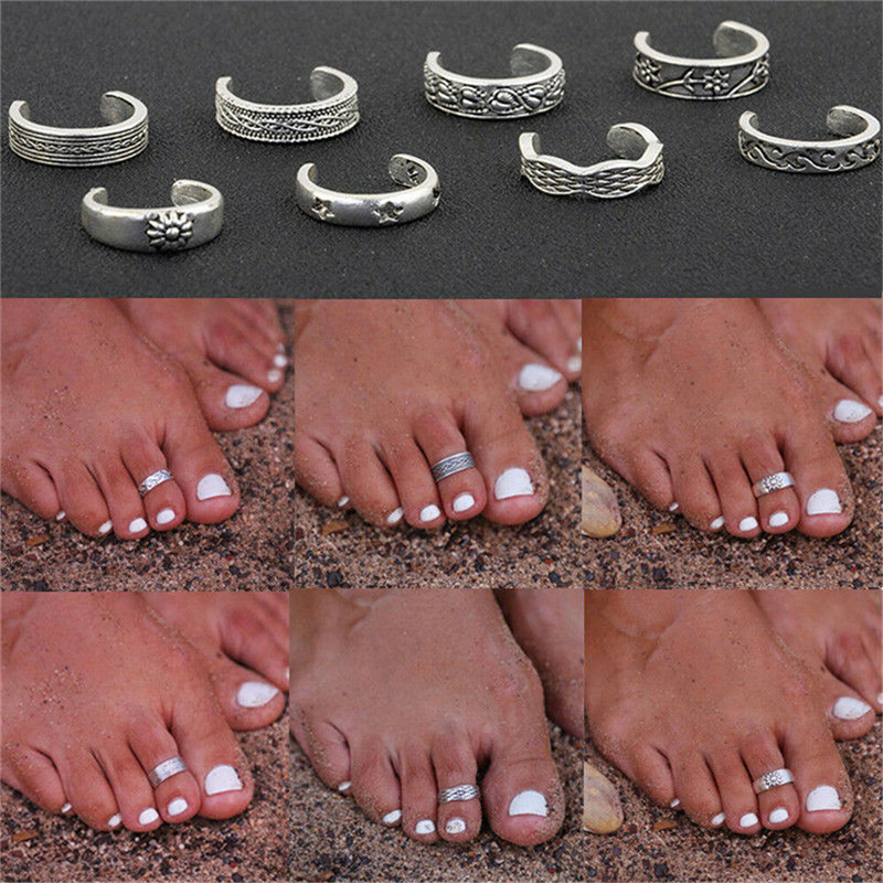 8pcs/Set Toe Joint Retro Ring  - Vintage Fashion Rings 评论和价格