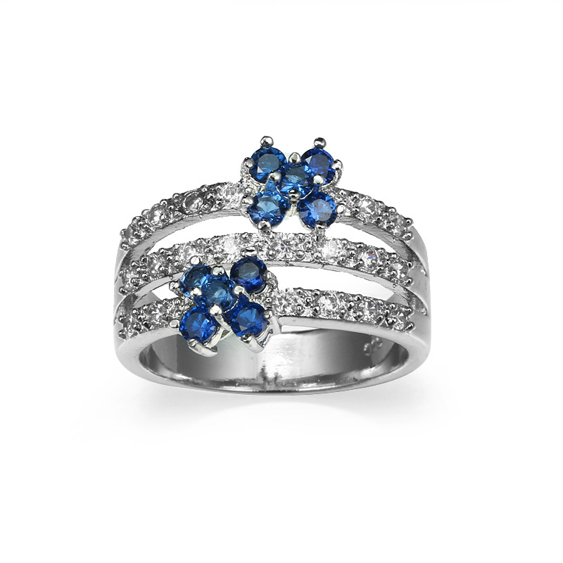 Hot Sale Big Blue CZ Zircon St - Vintage Fashion For Sale 评论和价格