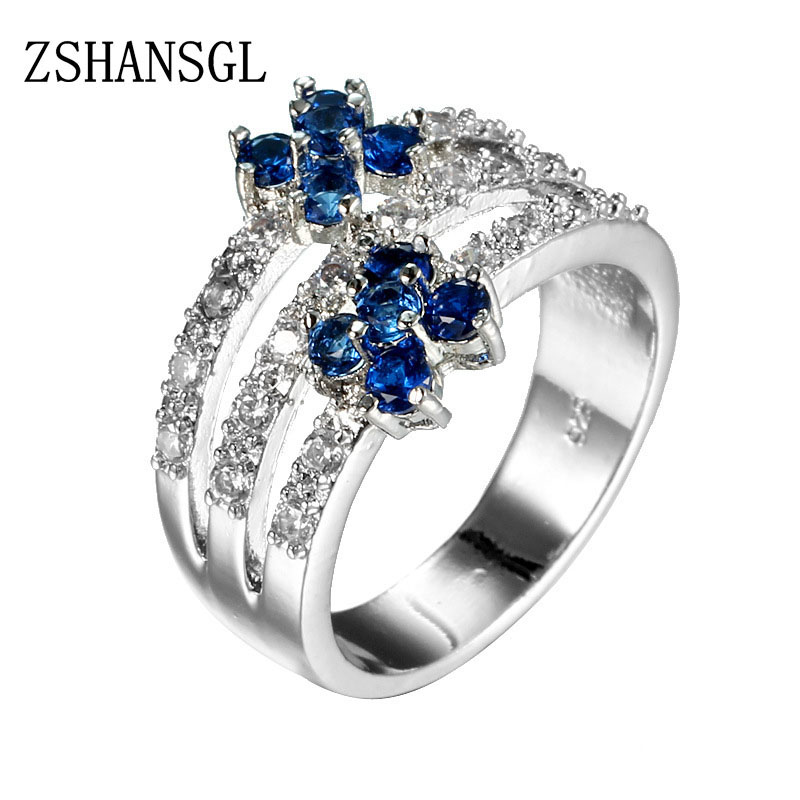 Hot Sale Big Blue CZ Zircon St - Vintage Fashion For Sale 评论和价格